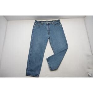 Levi's 550 Relaxed Fit Straight Blue Denim Jeans Rugged Mens Sz 42 x 30